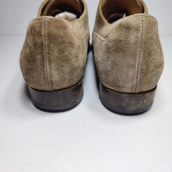 Harrys of London Grey Olive Suede Leather Oxford Mens Dress Shoes Lace-up Size 9 main image 12